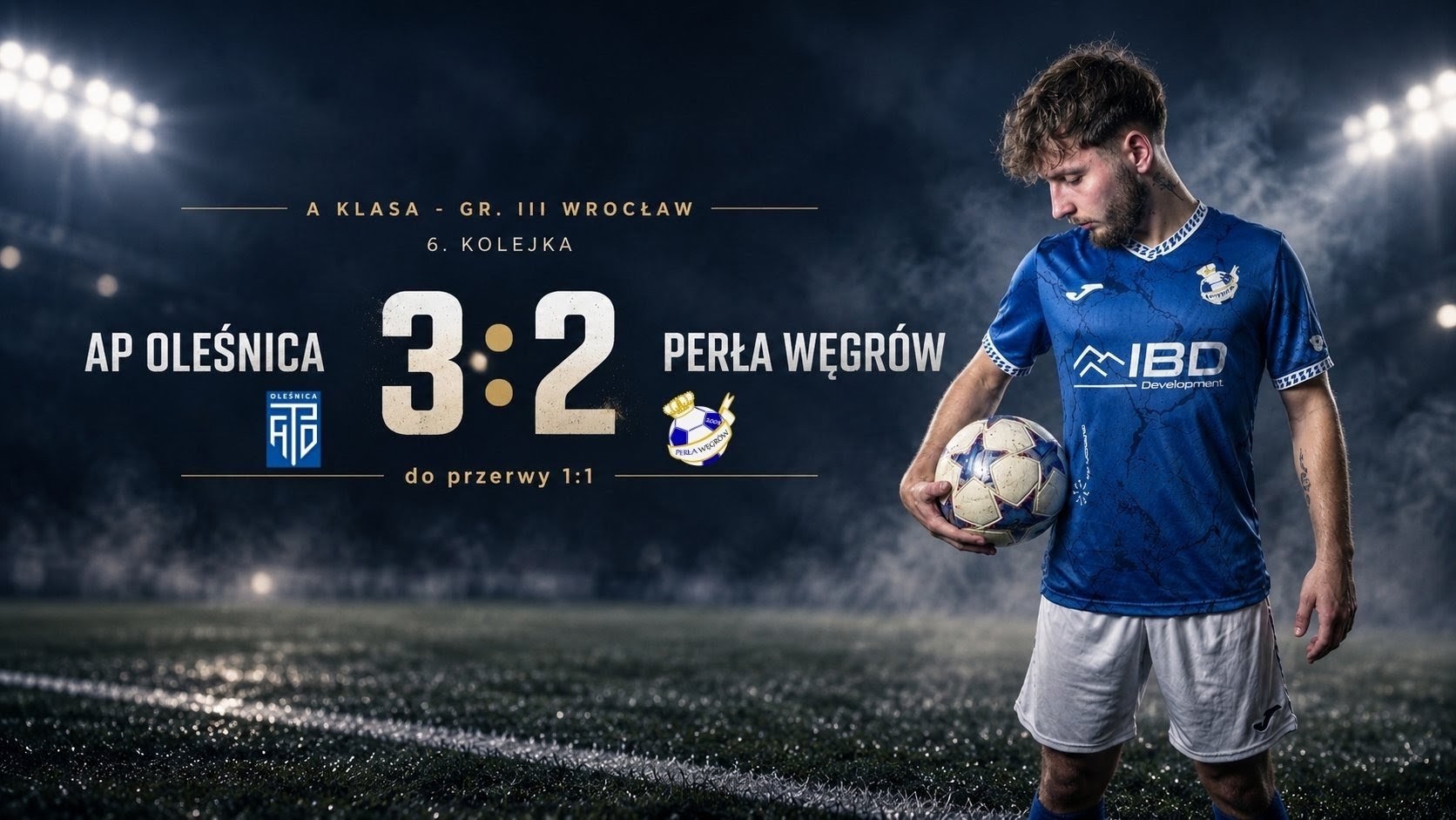 Grafika pomeczowa spotkania AP Oleśnica - Perła Węgrów