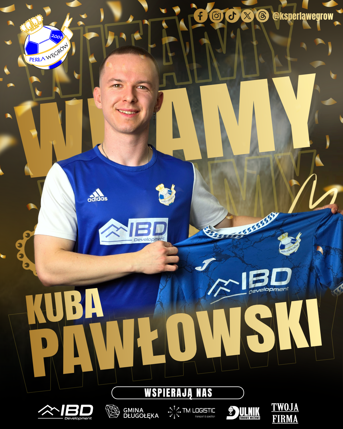 Kuba Pawłowski, nowy zawodnik KS Perła Węgrów