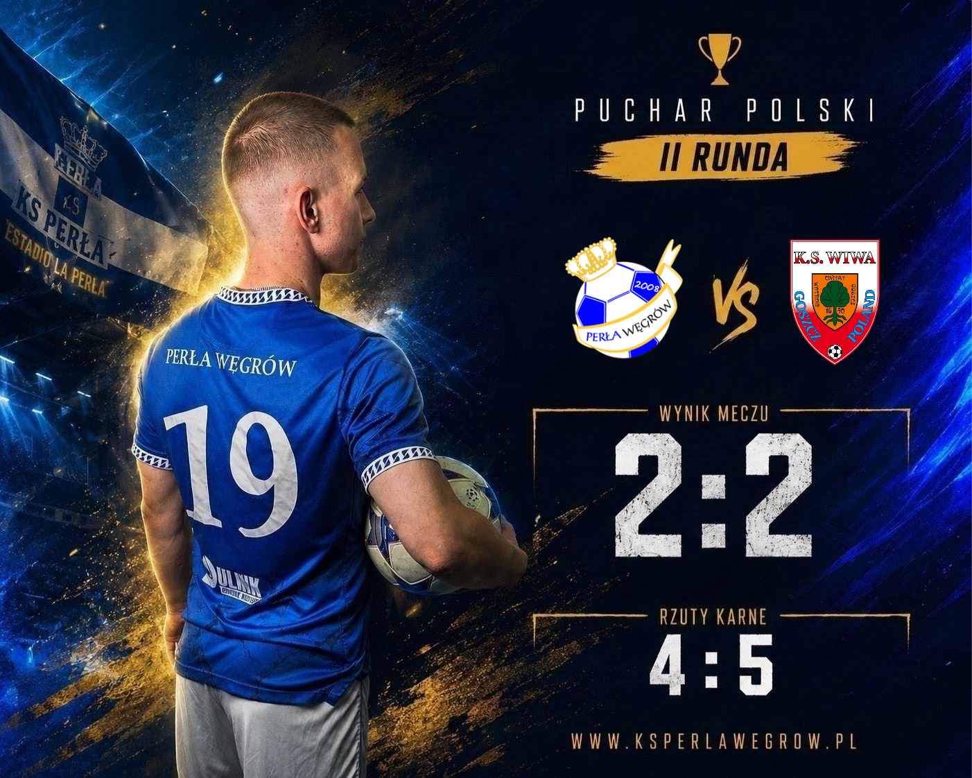 Grafika z wynikiem meczu pucharowego